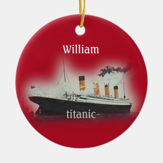  Rood Titanic Ship Ceramic Ornament (Voorkant)
