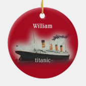  Rood Titanic Ship Ceramic Ornament (Achterkant)