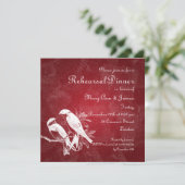 Rood Tortelduifjes tijdens bruiloft Kaart (Staand voorkant)