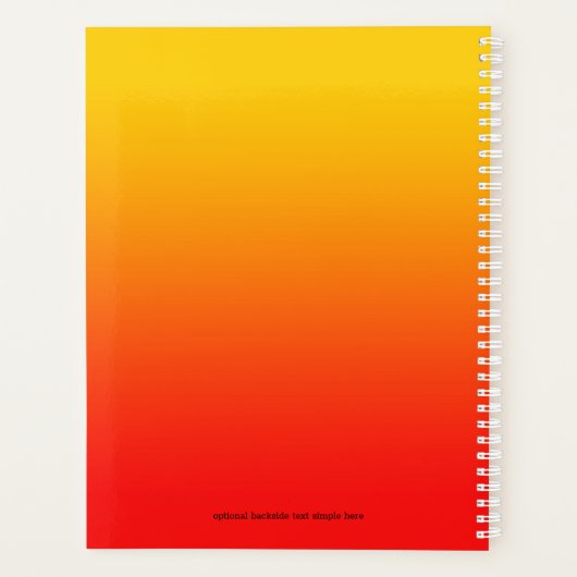 Rood tot geel ombre achtergrond 3 ring multomap planner (Achterkant)