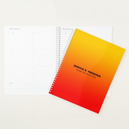 Rood tot geel ombre achtergrond 3 ring multomap planner (Display)