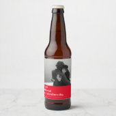 Rood Trendy Citaat en Foto | Valentijnse cadeaus Bier Etiket (Voorkant)