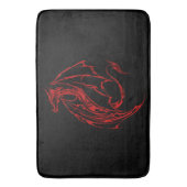 Rood Tribal Dragon Zwart Badmat (Voorkant Verticaal)