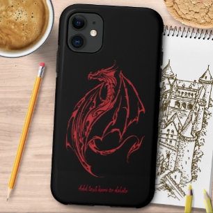 Rood Tribal Dragon Zwart iPhone 11 Hoesje