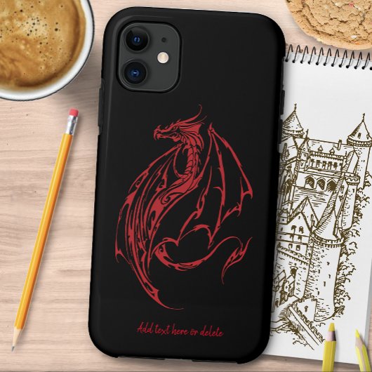 Rood Tribal Dragon Zwart Case-Mate iPhone Case