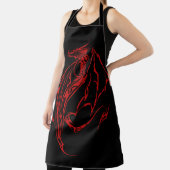 Rood Tribal Dragon Zwart Schort (Insitu)