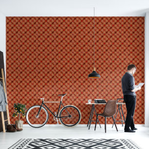 Rood Tribal Vinyl behang 2' x 4'