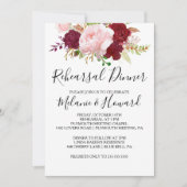 Rood Tropisch en romantisch repetitie diner Kaart (Voorkant)