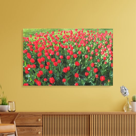Rood Tulpen 01 Canvas Afdruk (Insitu (Woonkamer))