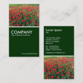 Rood Tulpen 01 - Donkergroen Visitekaartje (Voorkant / Achterkant)