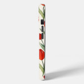 Rood tulpenpatroon gepersonaliseerd monogram Case-Mate iPhone case (Achterkant / Links)