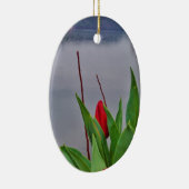 Rood Tulps Blue Lake Arrowiad water Keramisch Ornament (Rechts)