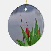 Rood Tulps Blue Lake Arrowiad water Keramisch Ornament (Links)