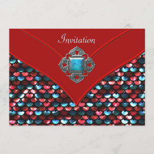Rood Turquoise Lovertjes All Occasion Feest Templa Kaart