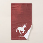 Rood Unicorn persoonlijke dodenset Bad Handdoek (Handdoek)