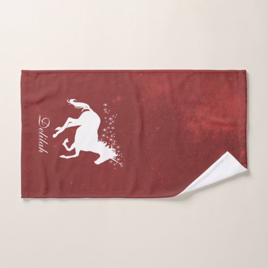 Rood Unicorn persoonlijke dodenset Bad Handdoek (Handdoek)