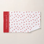 Rood Valentijns hartenpatroon Bad Handdoek (Handdoek)