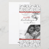 Rood van de Kaart van de Foto van Kerstmis het (Voorkant / Achterkant)