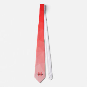 Rood verloop geometrie mesh patroon Monogram Stropdas