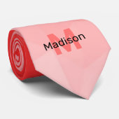 Rood verloop geometrie mesh patroon Monogram Stropdas (Opgerold)
