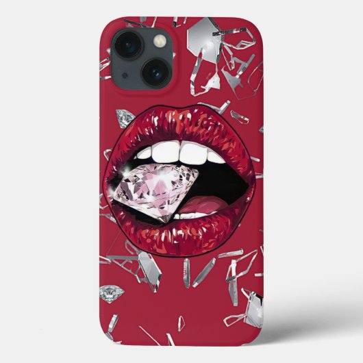 Rood verscheurd glas en diamant Case-Mate iPhone case (Achterkant)