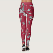 Rood verscheurd glas en diamant leggings (Achterkant)