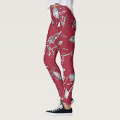 Rood verscheurd glas en diamant leggings (Links)