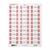 Rood-verticale feestdag etiket (Full Sheet)