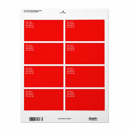 Rood verzendlabel (Full Sheet)