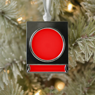 Rood Verzilverd Banner Ornament