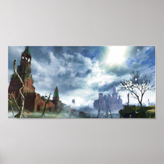 Rood vierkant poster