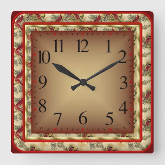 Rood Vierkante Klok (Voorkant)