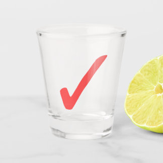 Rood vinkje Mark Shot Glass – Vet en grafisch Shot Glas