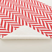 Rood visgraat chevron patroon sherpa deken (3/4)