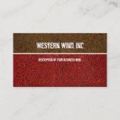 Rood Visitekaartje met bruin gelooid leder (Voorkant)