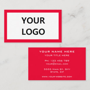 Rood Visitekaartje met uw Logo Custom Colors