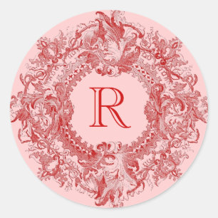   Rood Vlaams Wreath Ronde Sticker