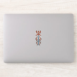 Rood Vlammend Langzwaard Fantasie Wapen Sticker
