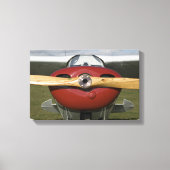 Rood vliegtuig en houten propeller canvas afdruk (Voorkant)