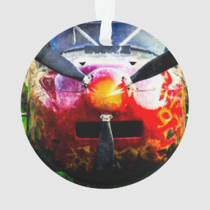 Rood Vliegtuig - klein, maar bruin Ornament