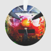 Rood Vliegtuig - klein, maar bruin Ornament (voorkant)