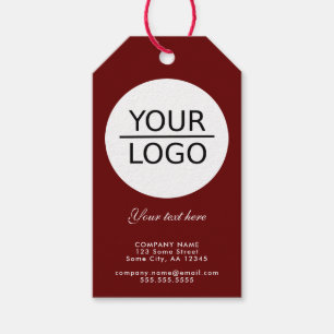 Rood Voeg je Logo toe met aangepaste tekstpromotie Cadeaulabel