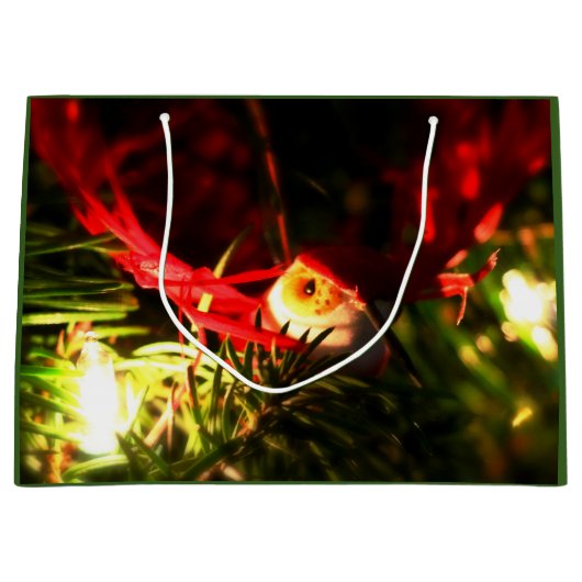 Rood vogel Ornament met kerstboomcadeau Groot Cadeauzakje (Voorkant)