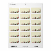  rood vogelpit roze bloeiende vertakking Adres Etiket (Full Sheet)