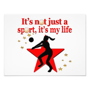 ROOD VOLLEYBAL IS MIJN LEVENSSTIJL FOTO AFDRUK