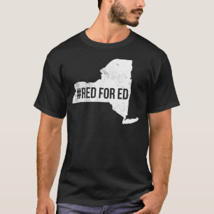 Rood voor ED New York leraar openbaar onderwijs T-shirt