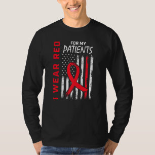 Rood voor mijn patiënten - hartziekte Vlag zurg T-shirt