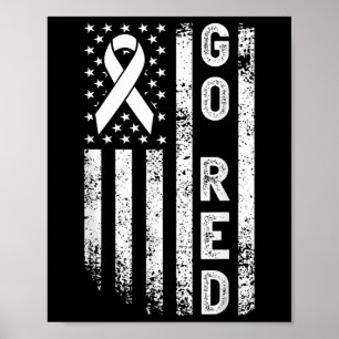 Rood voor vrouwen - Amerikaanse hartziekte maand A Poster