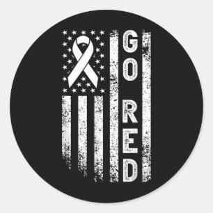 Rood voor vrouwen - Amerikaanse hartziekte maand A Ronde Sticker
