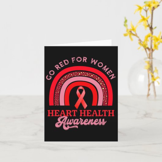 Rood voor vrouwen Gezondheidsbewustzijn Hartslag Kaart (Gele Bloem)